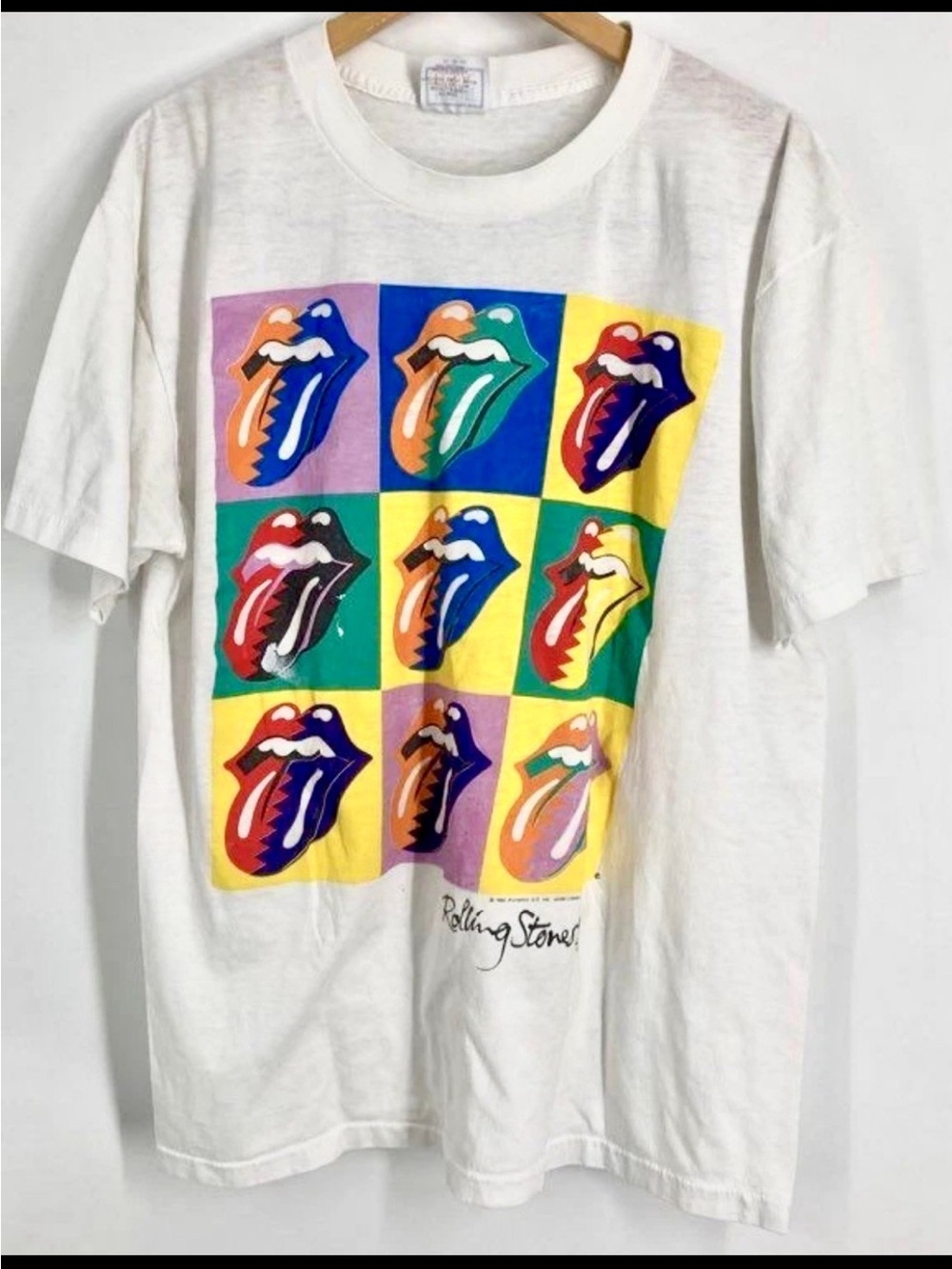 Rare Collectors 1989 My Shirt White Rolling Stones Graphic/Print Vintage  SZ XL